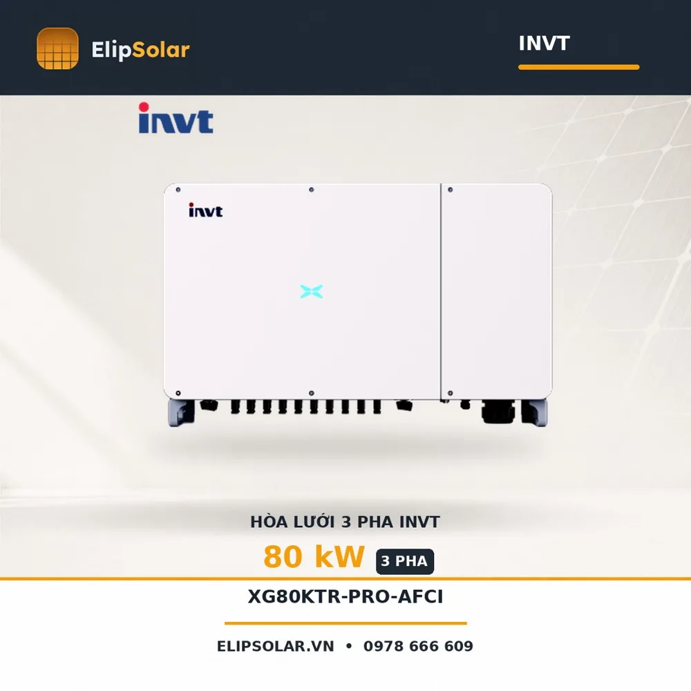 Biến tần hòa lưới INVT 80kW XG80KTR-PRO-AFCI — ảnh 1