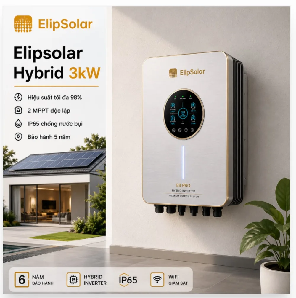 Biến tần Hybrid ELIPSOLAR 3kW ELS-H1L-30 — ảnh 1