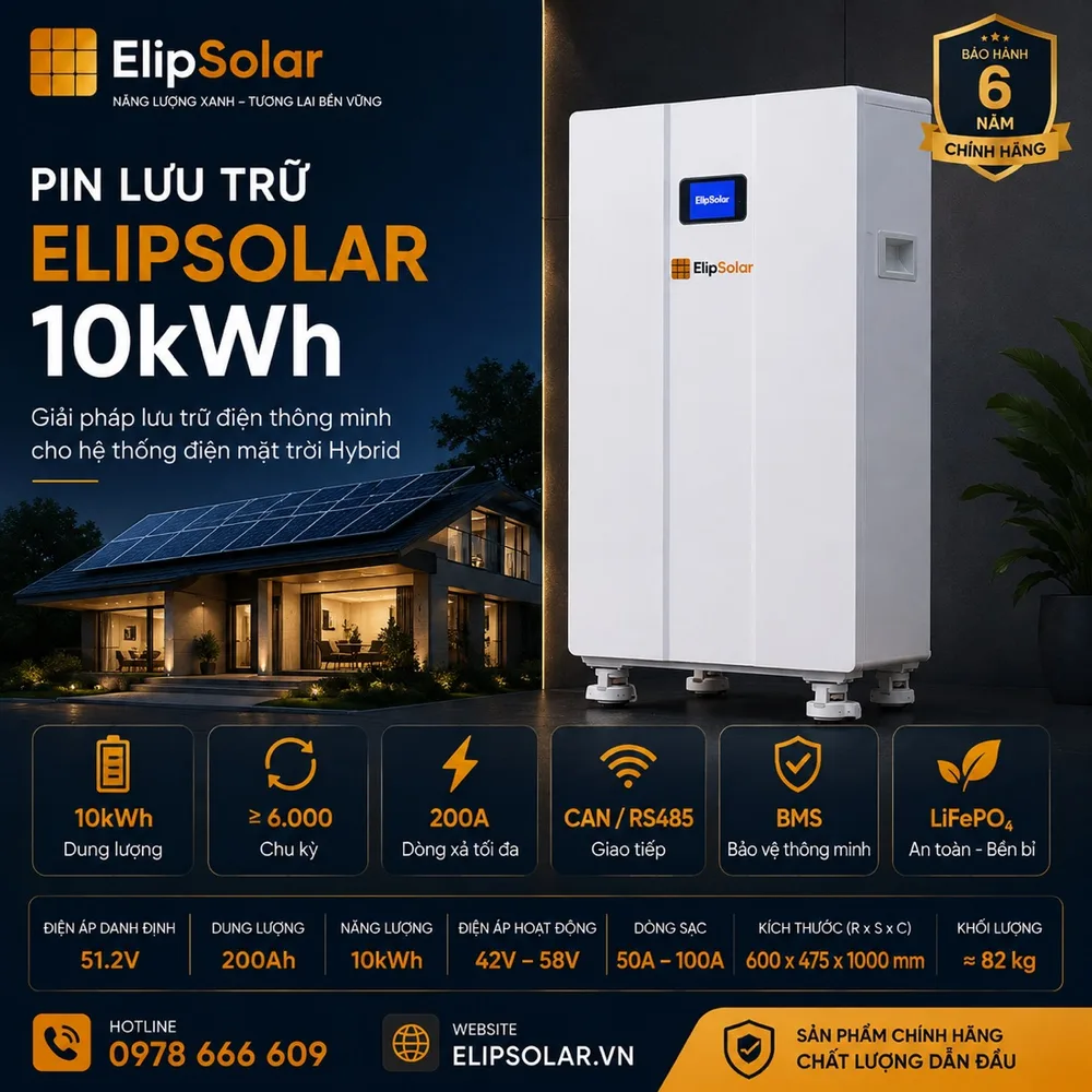 Pin lưu trữ ELIPSOLAR 10kWh — ảnh 1
