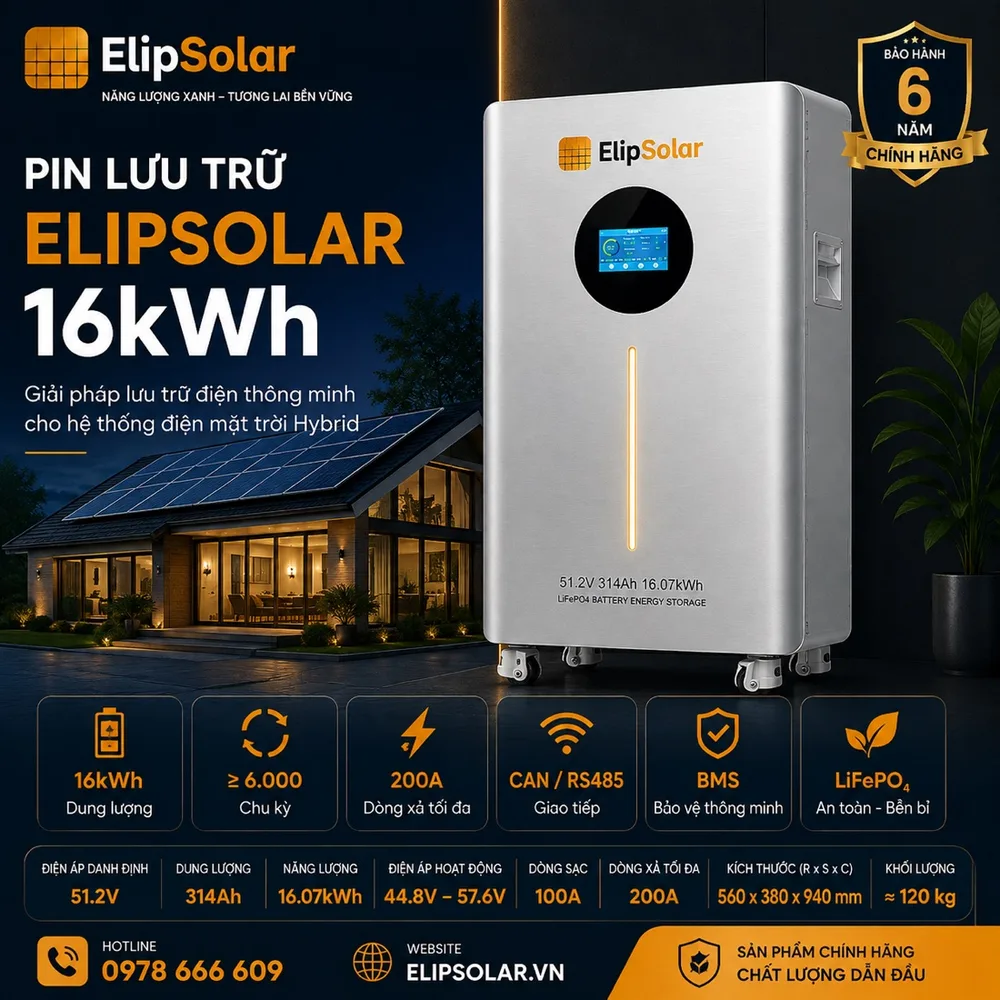 Pin lưu trữ ELIPSOLAR 16,08kWh LVB16WTC — ảnh 1